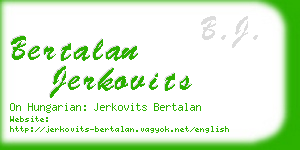 bertalan jerkovits business card